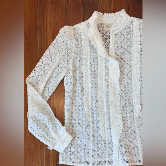 Sezane White Lace Blouse - Picture 6 of 14